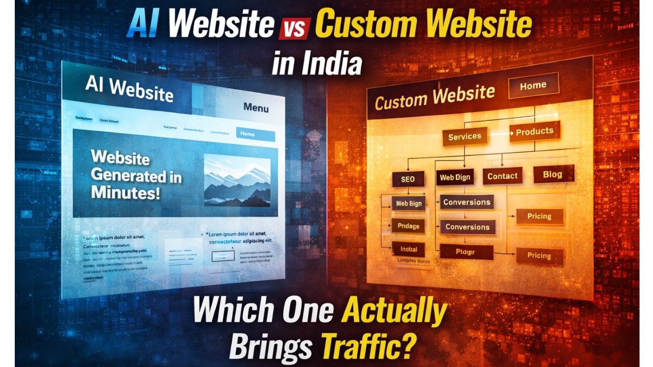 AI website vs custom website in India comparison