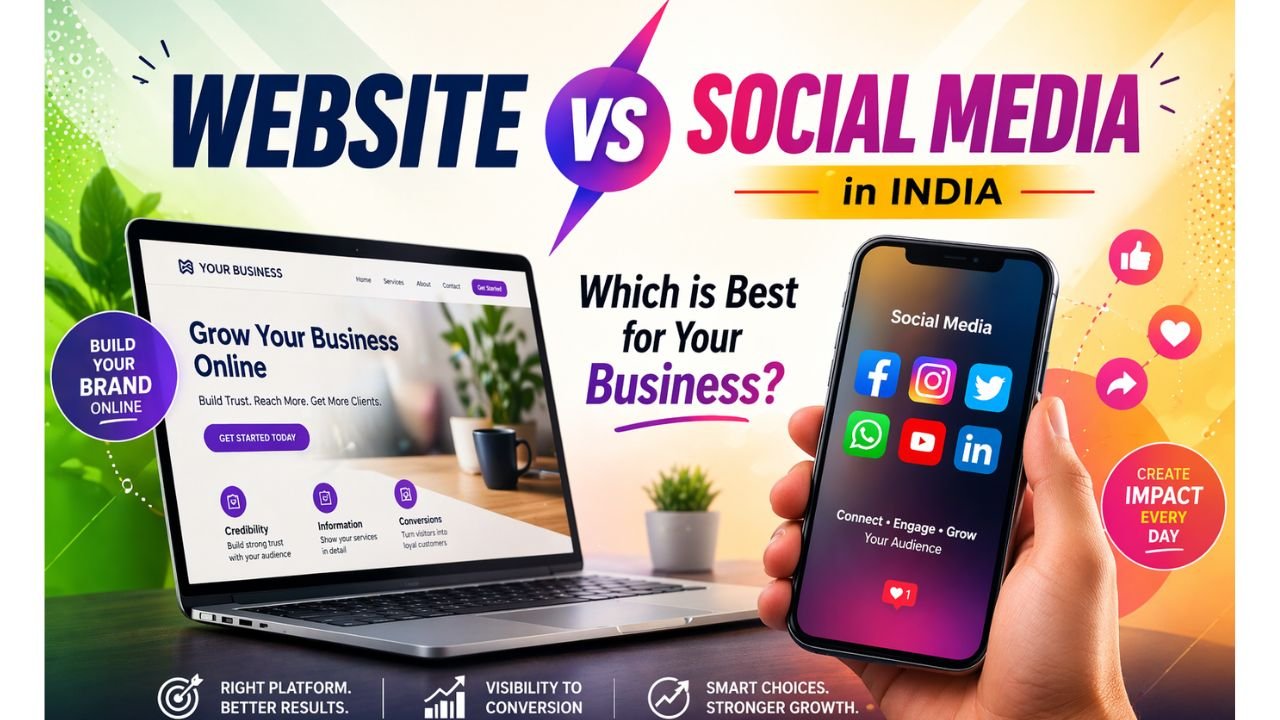 website vs social media in India for business growth
