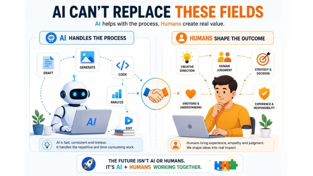 AI and humans working together in different fields