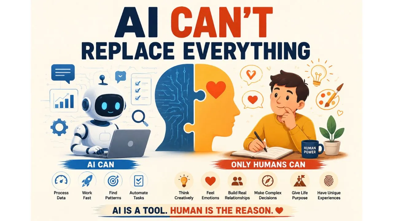AI and humans working together illustration
