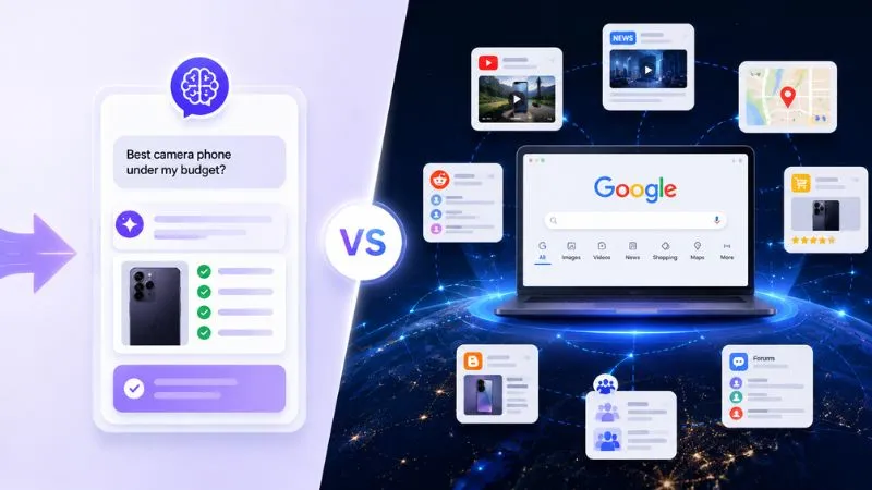 AI search and Google web discovery comparison