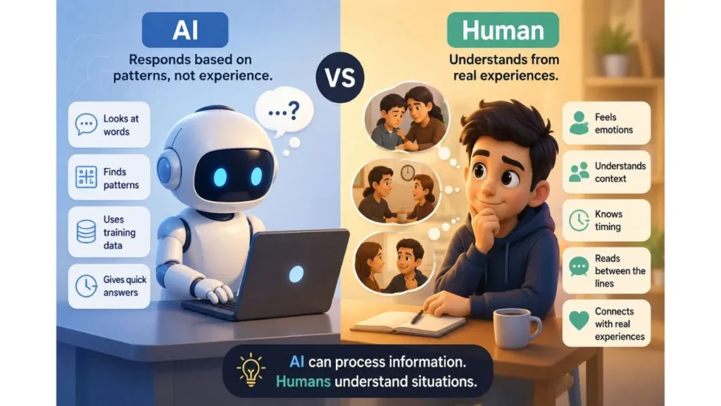 AI vs human understanding comparison