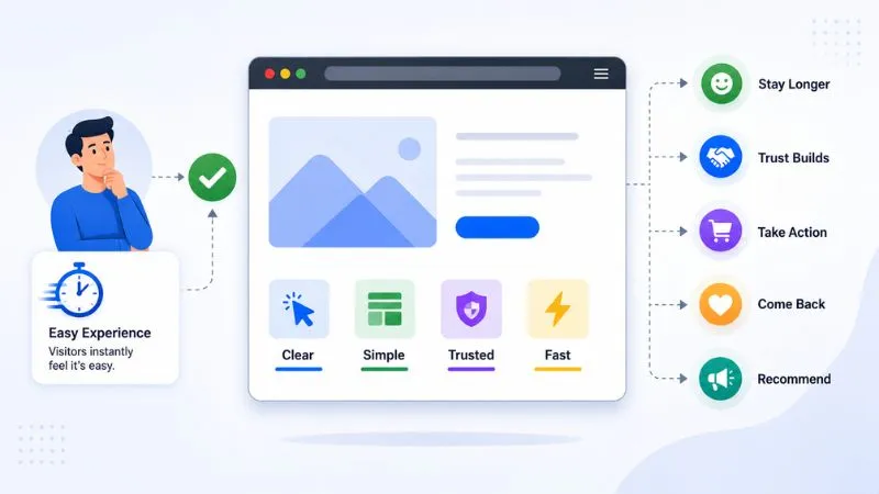 simple website experience improving visitor engagement illustration